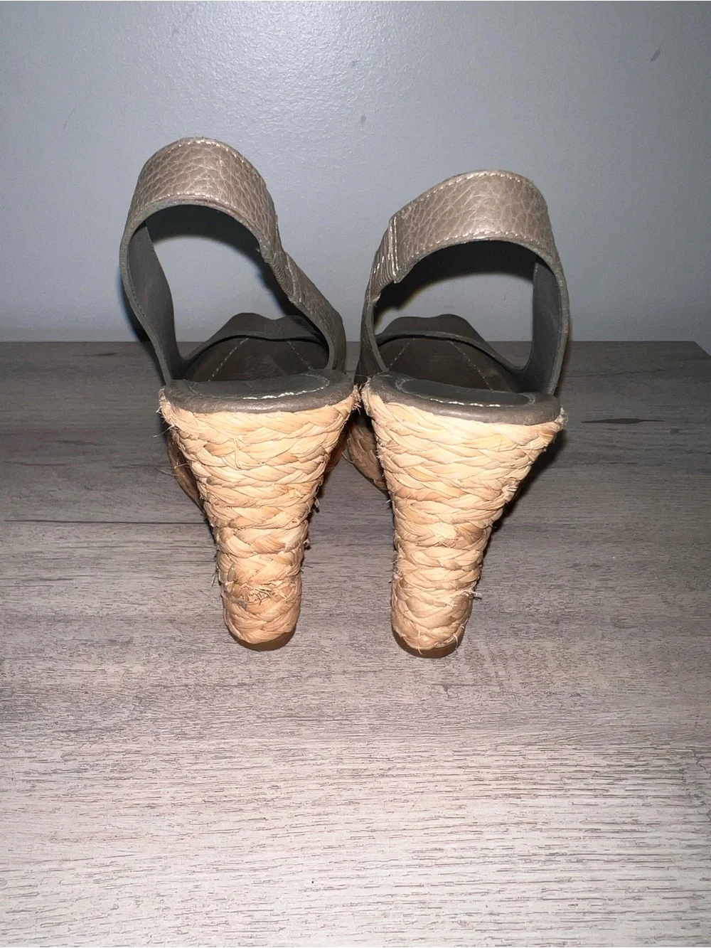 Banana Republic Olive Green Peep-Toe Slingback Wedge